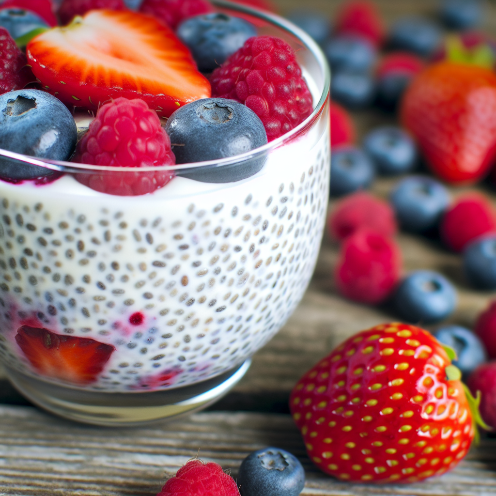 Cremiger Chia-Pudding mit frischen Beeren