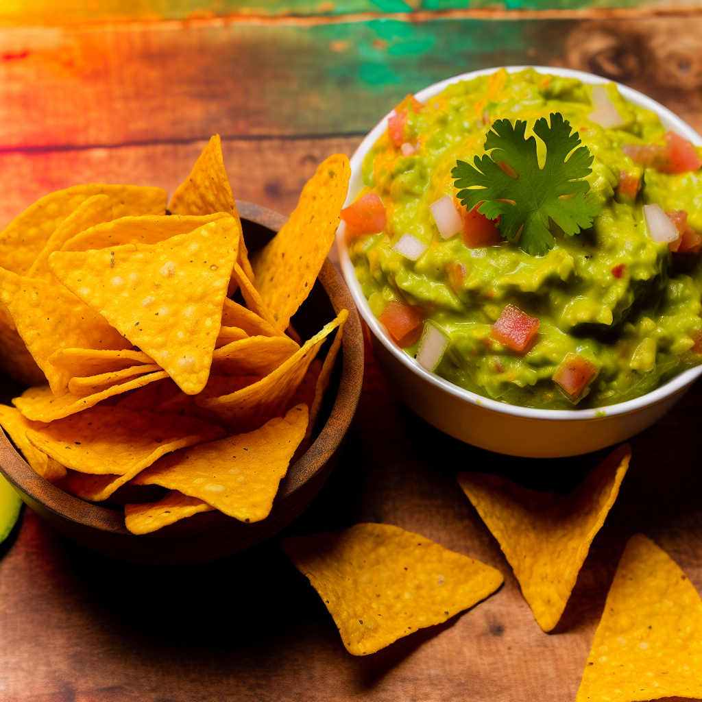 Guacamole mit hausgemachten Nachos