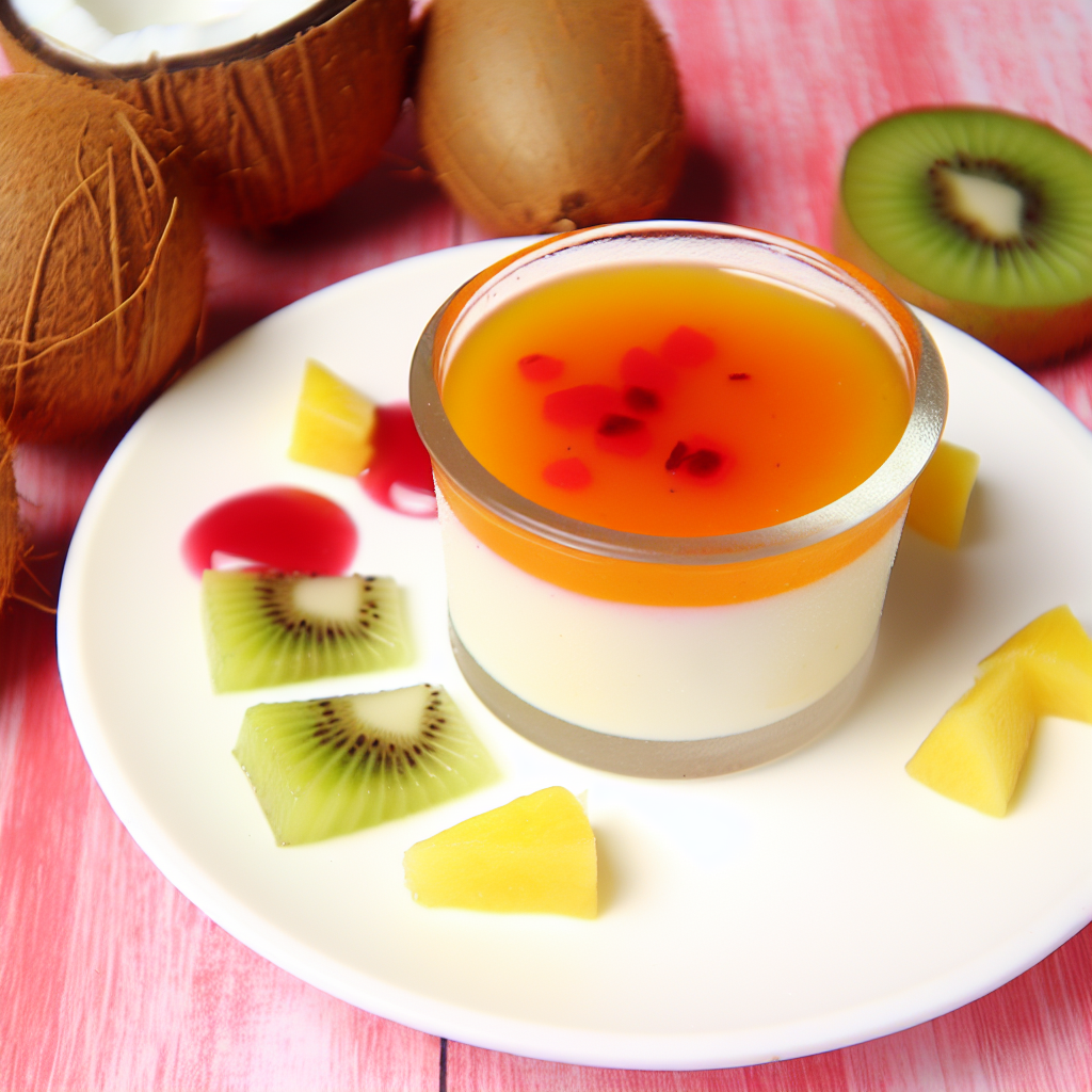 Kokos-Panna-Cotta mit Fruchtsoße