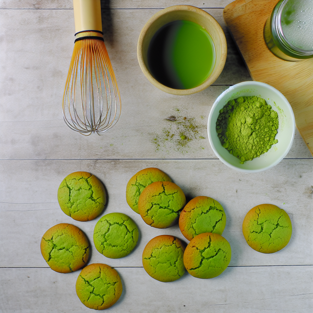 Matcha-Kekse ohne Butter