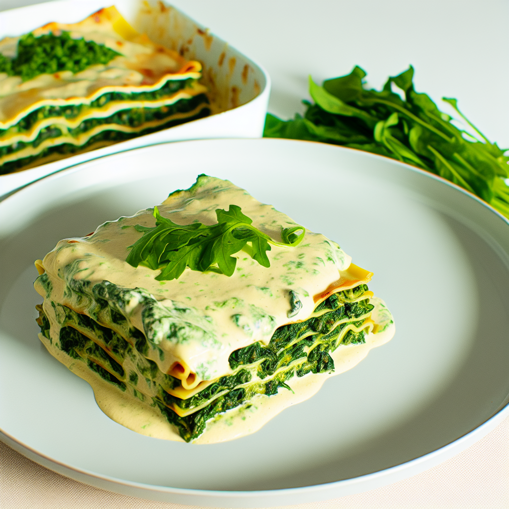 Spinat-Lasagne mit veganer Bechamel