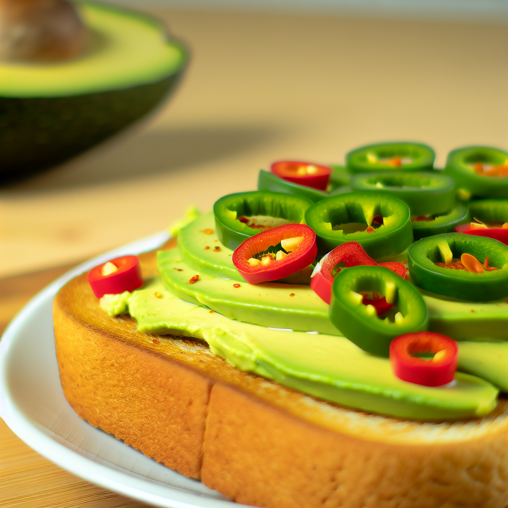 Vegane Avocado-Toast mit Chiliringen