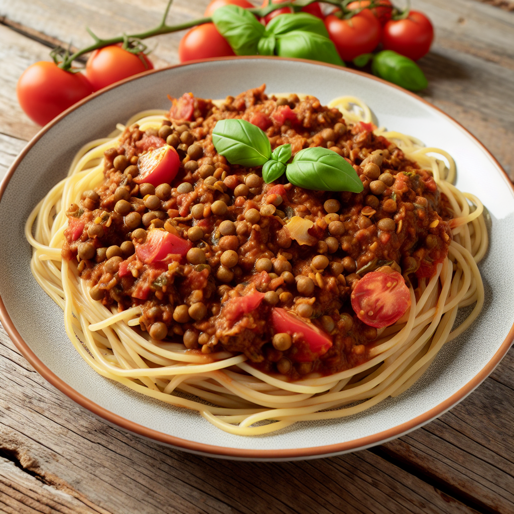 Vegane Spaghetti Bolognese mit Linsen