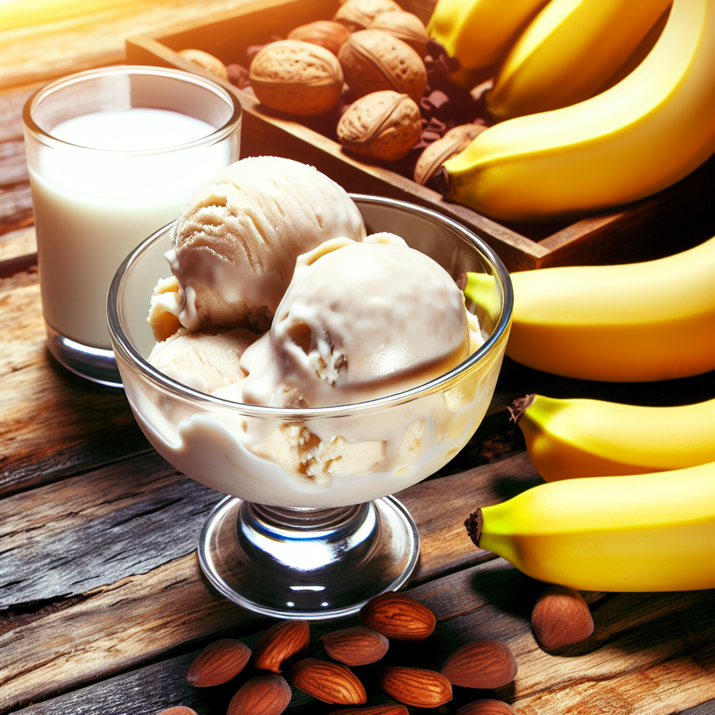 Veganes Eis aus gefrorenen Bananen