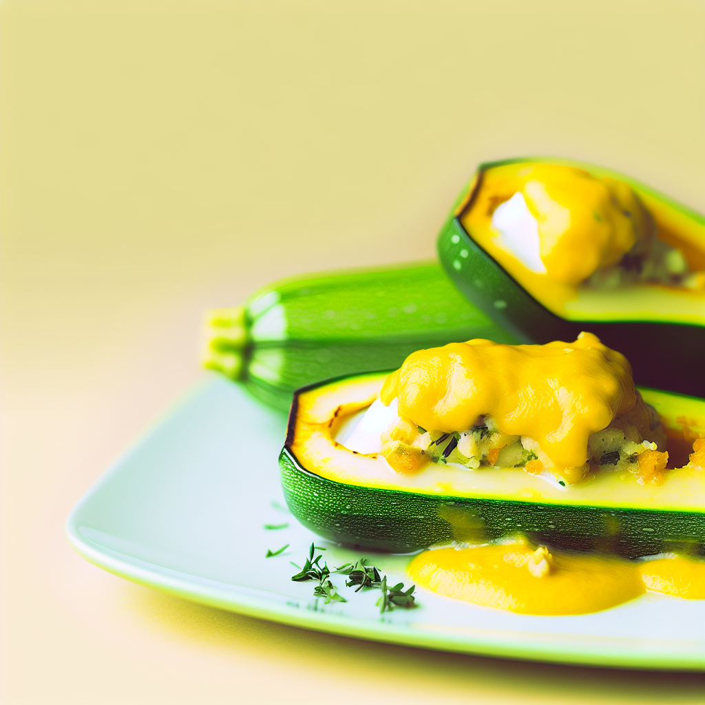 Gefüllte Zucchini mit veganem Käse