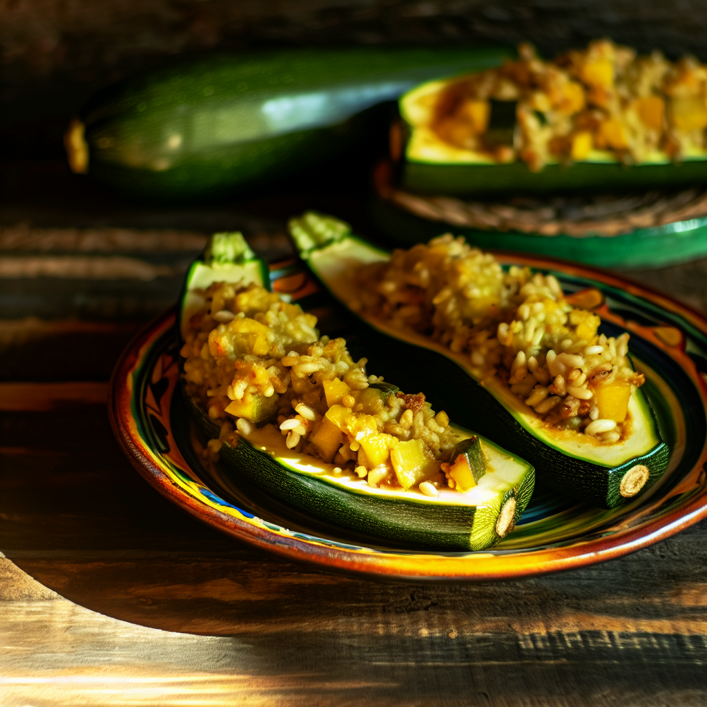 Gefüllte Zucchini mit veganem Käse