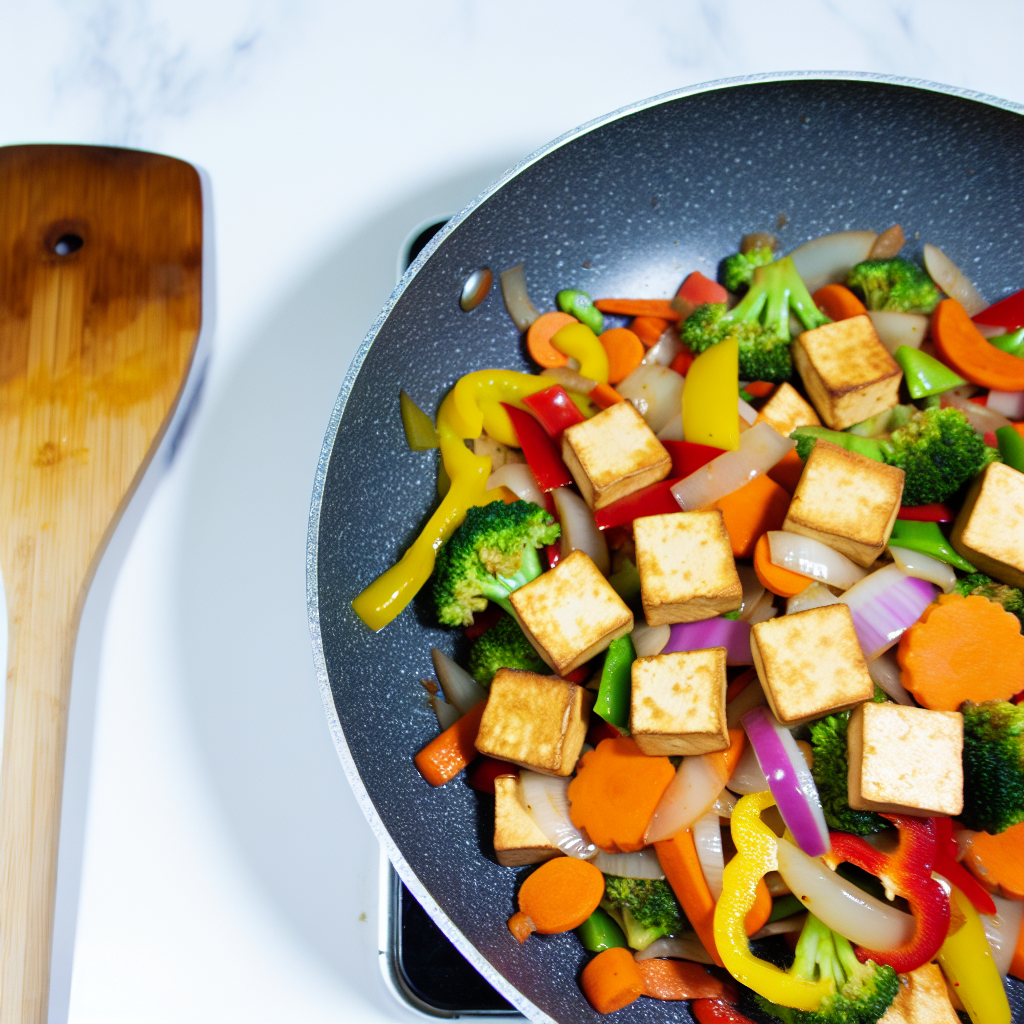 Schnelle vegane Gemüsepfanne mit Tofu