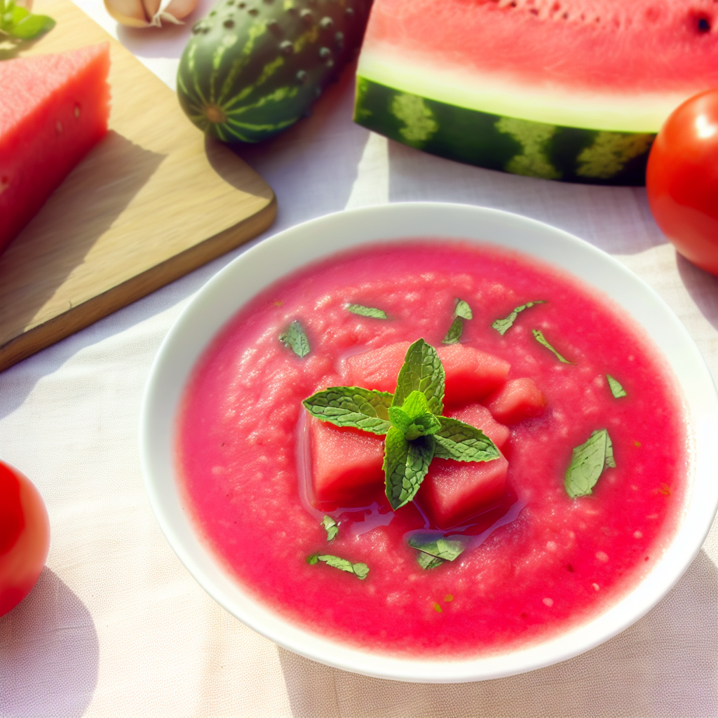 Sommerliche Wassermelonen-Gazpacho