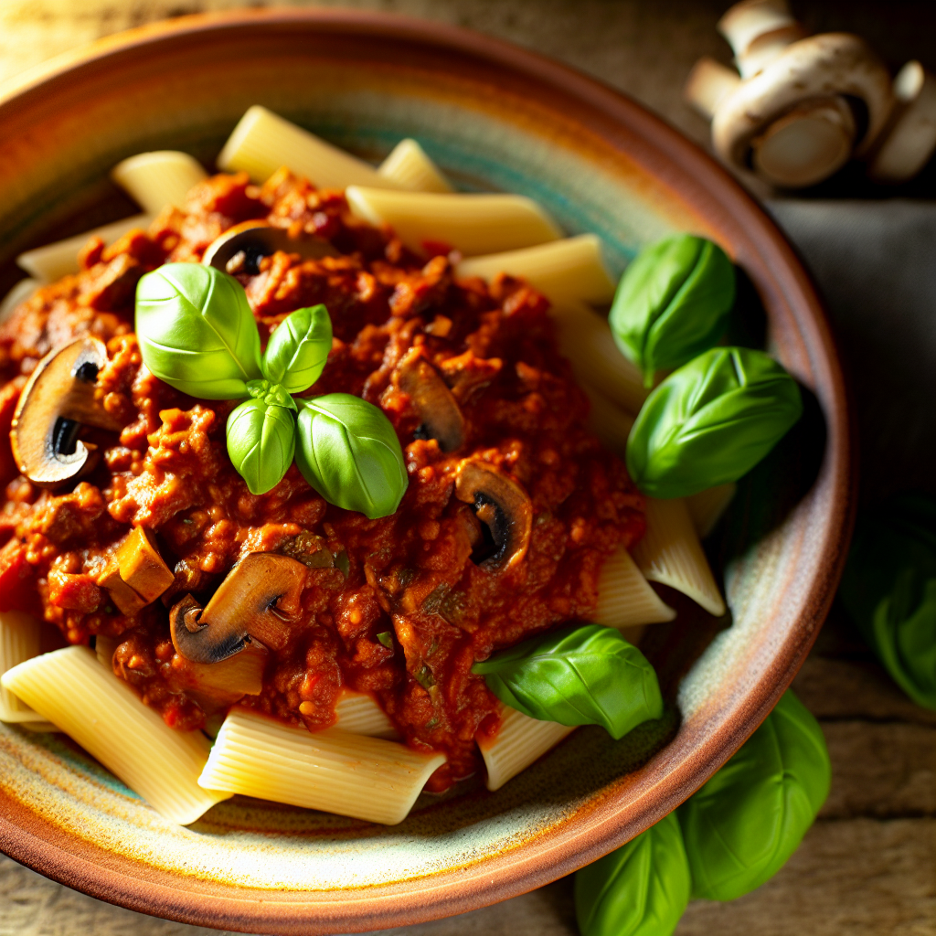 Vegane Bolognese mit Pilzen