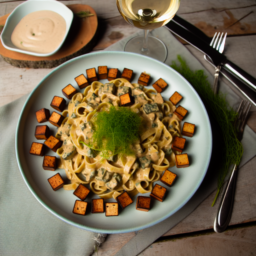 Vegane Carbonara mit Räuchertofu