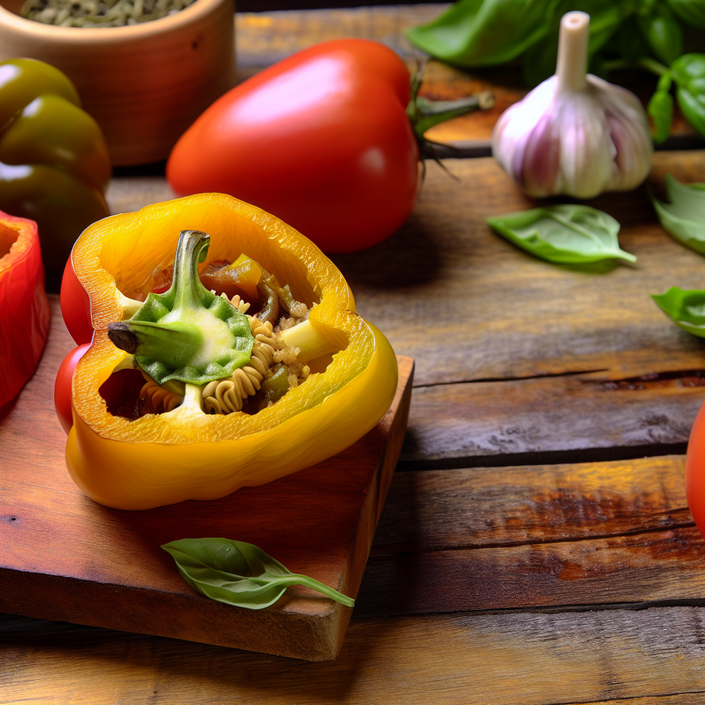 Vegane gefüllte Paprika mit Hirse