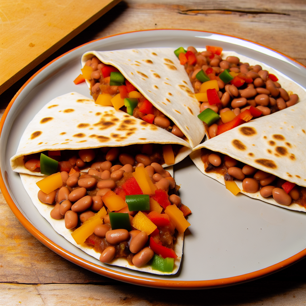 Vegane Quesadillas mit Bohnen und Paprika