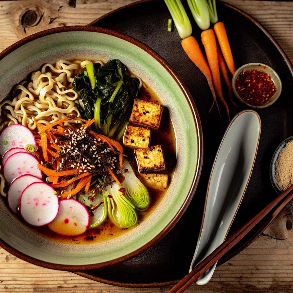 Vegane Ramen-Bowl mit Misobrühe