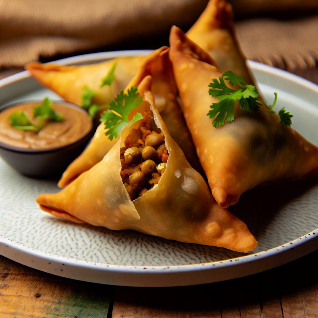 Vegane Samosas mit Linsenfüllung