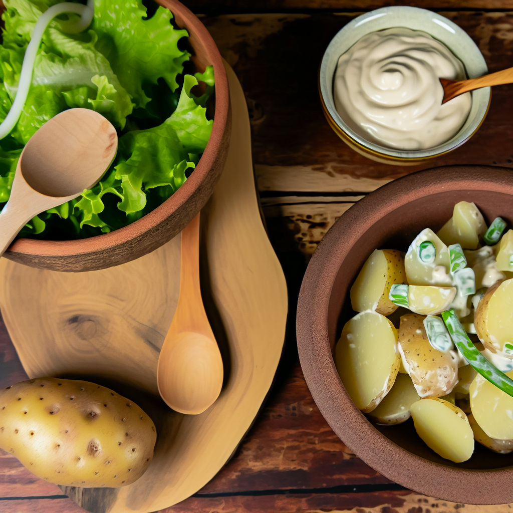 Veganer Kartoffelsalat mit veganer Mayo