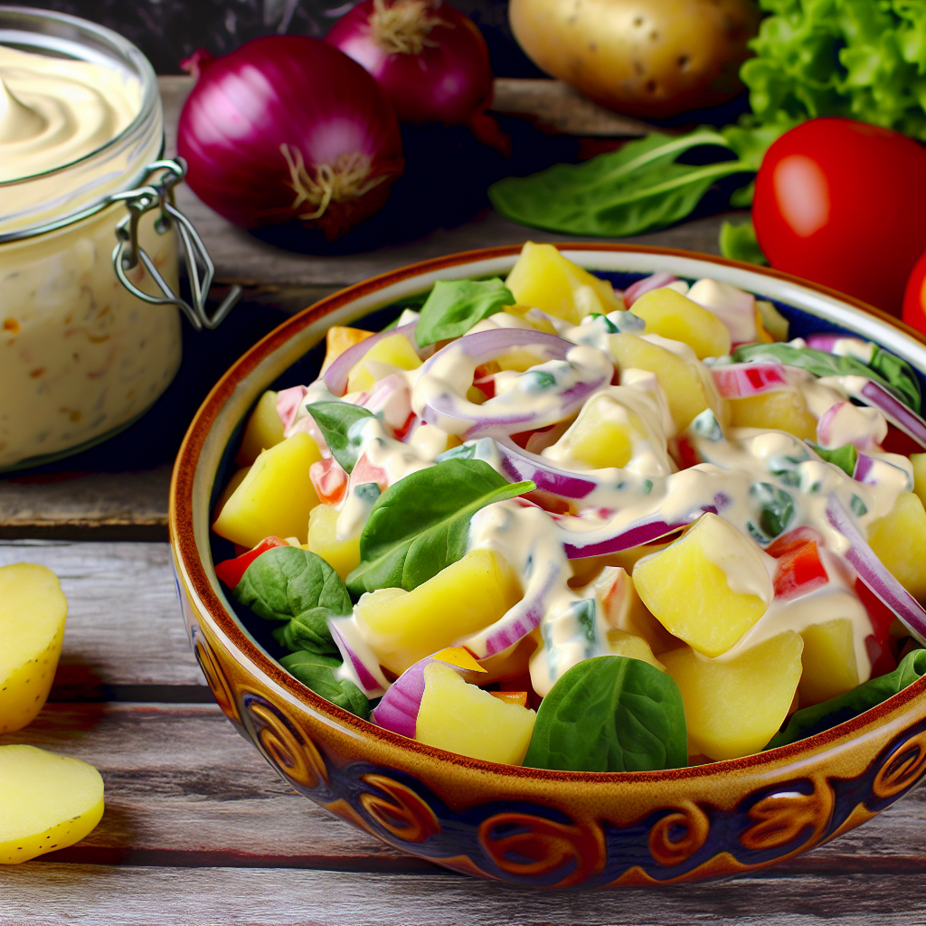 Veganer Kartoffelsalat mit veganer Mayo